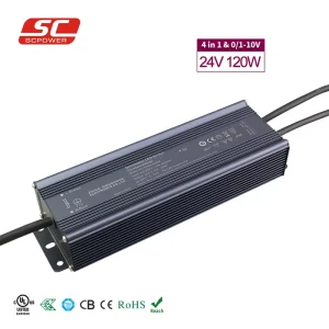 0-10V PWM Dimmable Waterproof SMPS 12V 24V 36V 48V 5 Amp 120W Power Supply LED Driver