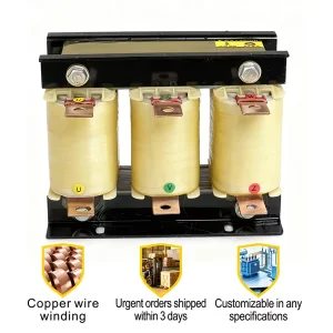 0.7kVar Low Voltage Three Phase Series Filter Reactor Transformer & Capacitors Reactor Copper Iron-Core 50/60Hz 30dB
