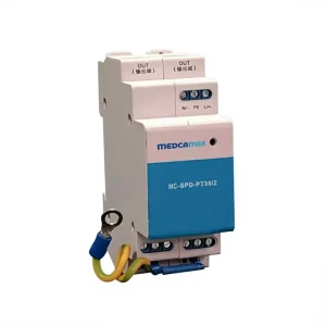 1 Power 2 LAN AC220V DIN Rail Combined SPD 2 Port RJ45 CCTV Surge Protector Lightning Arrester PBT Material