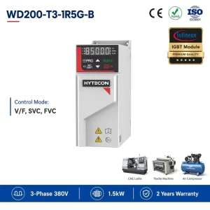 1.5kW 2HP VFD 3 Phase 380V Frequency Inverter Vector AC Drive with Built-in Brake