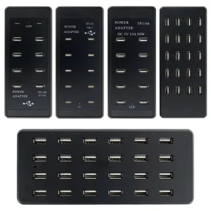 10 20 24 Port Charger for Phones 50 100 120W Type C USB Charging Station