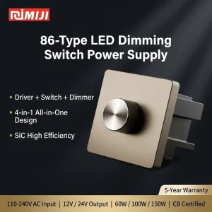 100 240V Input Dimming Switch Four in One 86 Type Square Integrated Power Supply 12V Single Output Smart Home 100W