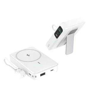 10000mAh Magnetic Power Bank with LED and Built-in Cable