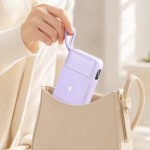 10000mAh Magnetic Wireless Power Bank with Dual Cables for Travel and Daily Use