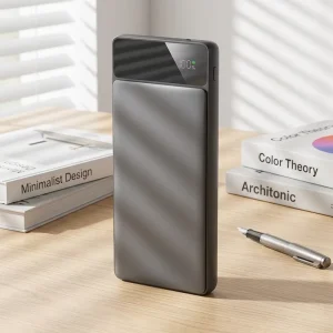 10000mAh Ultra-Slim Power Bank with PD 22.5W, LED Display, and External Battery Pack
