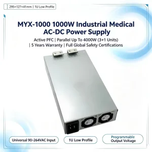 1000W 48V Medical Industrial Power Supply IEC60601 1 2xMOPP Parallelable 3000VAC Isolation 90% Efficiency for Laser Test Aging