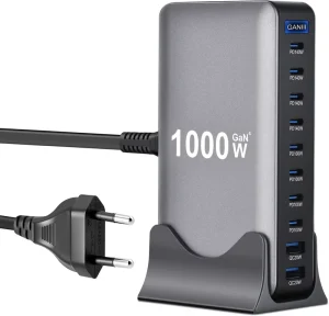 1000W GaN 4 USB-C Mehrfach-Ladegerät – 10-Port PD 140W Schnellladestation für Laptop, MacBook, iPhone 17 & Samsung