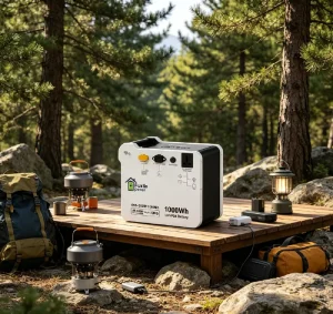 1000Wh 500W Portable Station LiFePO4 Battery Pure Sine Wave 6000+ Cycles AC DC USB Outputs Solar Panel Compatible Camping Home