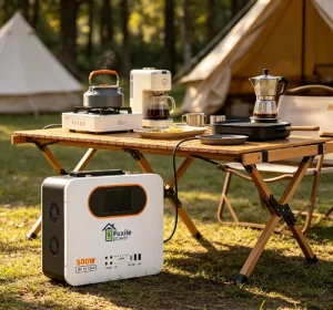 1000Wh Portable Solar Generator with Pure Sine Wave Inverter, 500W AC Output and LiFePO4 Battery for Camping, RV and Car