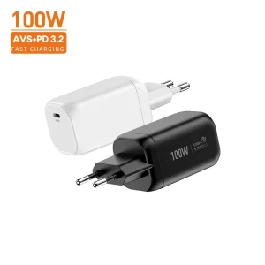 100W Mini Wall Charger AVS PD3.2 70W Single USB C Fast Charger For Samsung Galaxy IPhone Type C Fast Charger Mobile Accessories
