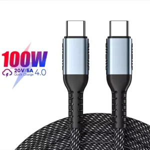 100W PD USB Type C 4.0 22.5V 5A Fast Charging Data Transfer Cable for Mobile Phone Computer Barcode Scanner Printer