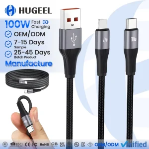 100W Type C Cable 48V 5A PD Fast Charging Metal USB C Cable for Phone Tablet Laptop Cables Kit