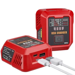 100W USB-C Battery Charger Compatible with 18V Batteries Power Adapter Fast Charging Station