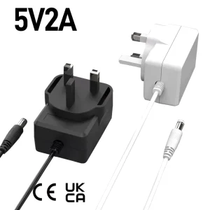 10W Wall AC/DC Power Adapter UK Plug CE UKCA 5V 2A for Tablet Router