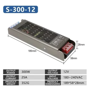 110V 230V AC DC 12V 100W 8.5A Single Industry LED Strip Power Supply SMPS LED Lighting Transformer
