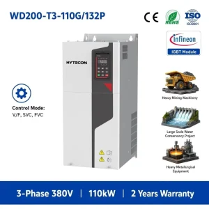 110kW 132kW VFD Three Phase 380V 50/60Hz IP20 Drive 150HP 180HP AC Motor Speed Control