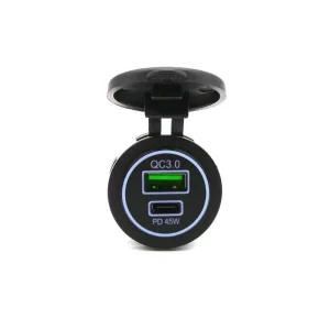 12-24V USB Chargers 3.0 Type-C Car Power Adapter Charging Socket Truck Caravan Automobile Accessories for Boat Marine
