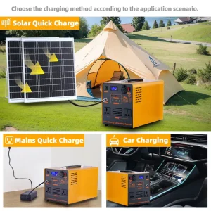 1200Wh 1000W LiFePO4 Power Station Solar Generator with UPS Function, Pure Sine Wave for CPAP, Medical, RV, Home Emergency Power