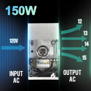 120V AC to 12/13/14/15V AC 150W Low Voltage Transformer for Outdoor Landscape Lighting