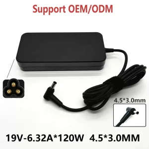 120W 19V 6.32A PD 3.0 Fireproof AC Adapter Laptop Charger Power Supply
