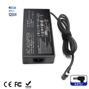 120W 20V 6A Plug in 6.0*3.7mm Universal Laptop PD 3.0 OTP DC OVP OCP Power Supply Charger for Asus with CE