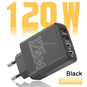 120W 2PD+2USB EU US UK USB-C Power Adapter Mobile Phone Travel Charger Wall Charger