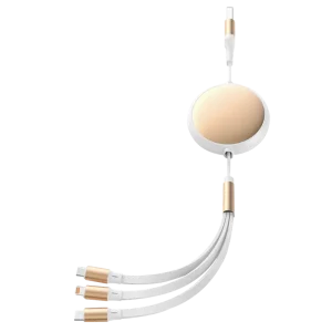 120W 5A Retractable 3 in 1 Fast Charging Cable Multi USB Charger Cord for iPhone Type C Android USB Cable