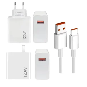 120W EU/US Charge Power Adapter 67W 33W with 6A Type-C Cable for Xiaomi