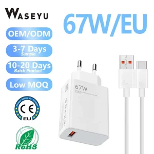 120W EU/US Fast Charge Power Adapter 67W with 6A Type C Cable
