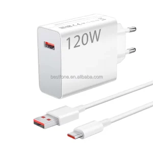 120W Fast Charge EU Plug USB Power Adapter