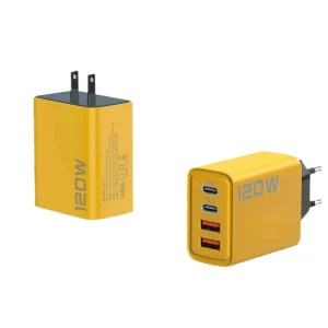 120W Fast Power Adapter Wall Charger with 4 Ports EU US UK Plug USB Cell Phone Charger