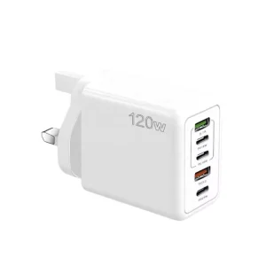 120W Fast Wall Charger Block Plug 5 Ports USB Charging Station Power Strip Adapter 3PD Type C and 2 USB a Mobile Phone Chargers