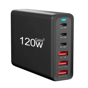 120W GaN USB C Fast Charger 6 Port Universal PD 3.0 Power Delivery Charger for Tablet & Laptop SCP Function SCP Function