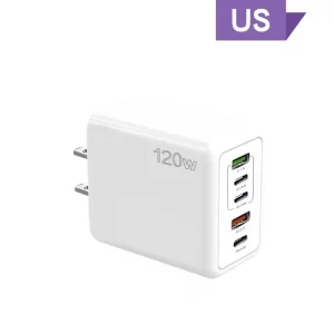 120W Multi Port 2USB 3 Type C Charger Desktop Fast Charging Station Power Dock Adapter for Multiple Devices Office Desk Business