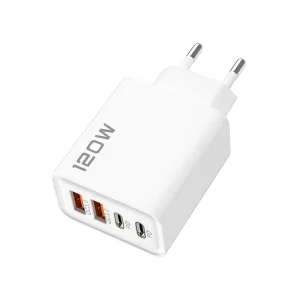 120W PD QC3.0 Fast Charger with 2 USB-A and 2 USB-C Ports Universal UK EU US Plug USB Wall Adapter for Mobile Phones