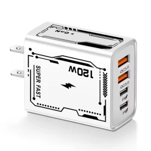 120W Type-C GaN PD Fast Charger Phone Quick Charge QC3.0 Charging Adapter with 4-in-1 Charger