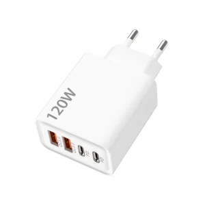 120W USB PD Wall Charger, PC+ABS Fire-Retardant, 2PD+2USB, 5V/2A, EU US Plug