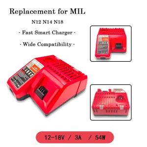 12V 18V Multi Slot Charger Station, Rapid Power Tool Battery Replacement Fit for Saw and Cordless Power Tools