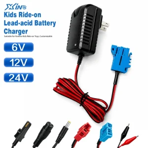 12V 1A Lead Acid Battery Charger with OVP OCP SCP Protection for Kids Ride on Car 12 Months Warranty