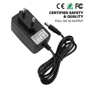 12V 1A Power Adapter EU Plug Universal AC DC 12 Volt 1 Amp Switching Power Supply for LED Strip Light CCTV Security System 12W