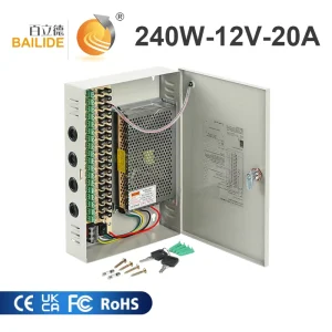 12V 20A 240W 18CH Centralized Industrial Switching Power Supply Box with Overcurrent Protection