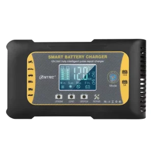 12V 24V 10A Electric Car Battery Charger 120W 7 Stage Automatic Charging for LiFePO4 Lithium AGM GEL Lead Acid Battery AC