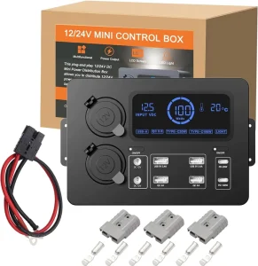 12V/24V 50A 13-Socket Small DC Power Outlet Hub Multi-Function Power Distribution Control Box Unit PD QC USB Ports