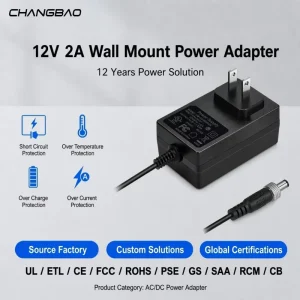 12V 2A Switching Power Supply Adapter Screw Locking for Wireless Video Transmission System 12V 2A Power Adapter