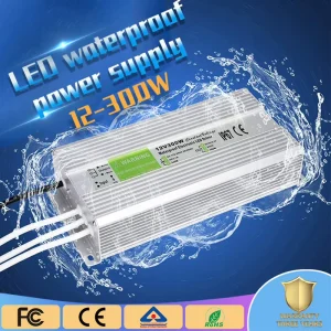 12V 300W LED Driver Waterproof IP67 Power Supply 25A Constant Voltage Transformer for Indoor and Outdoor Landscape Lighting and CCTV