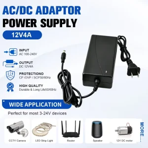12V 4A 48W AC DC Power Adapter OEM ODM for Water Pump LED Strip 3D Printer Motor Notebook Laptop Power Supply Charger