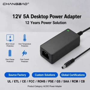 12V 5A 60W AC DC Desktop Power Supply for LED Router ADSL Modem Camera