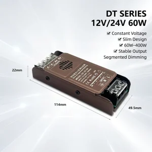 12V 60W Ultra Thin Constant Voltage LED Power Supply with Dimming Function Soft Start for Furniture Lighting