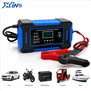 12V 6A 10A Universal Lead Acid Battery Charger Intelligent Pulse Repairer for Car Motorcycle Electric Scooter Vehicle Charging