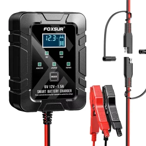 12V 6V 1.5A Smart Dual Voltage Battery Charger with Detection Repair for Car Motorcycle